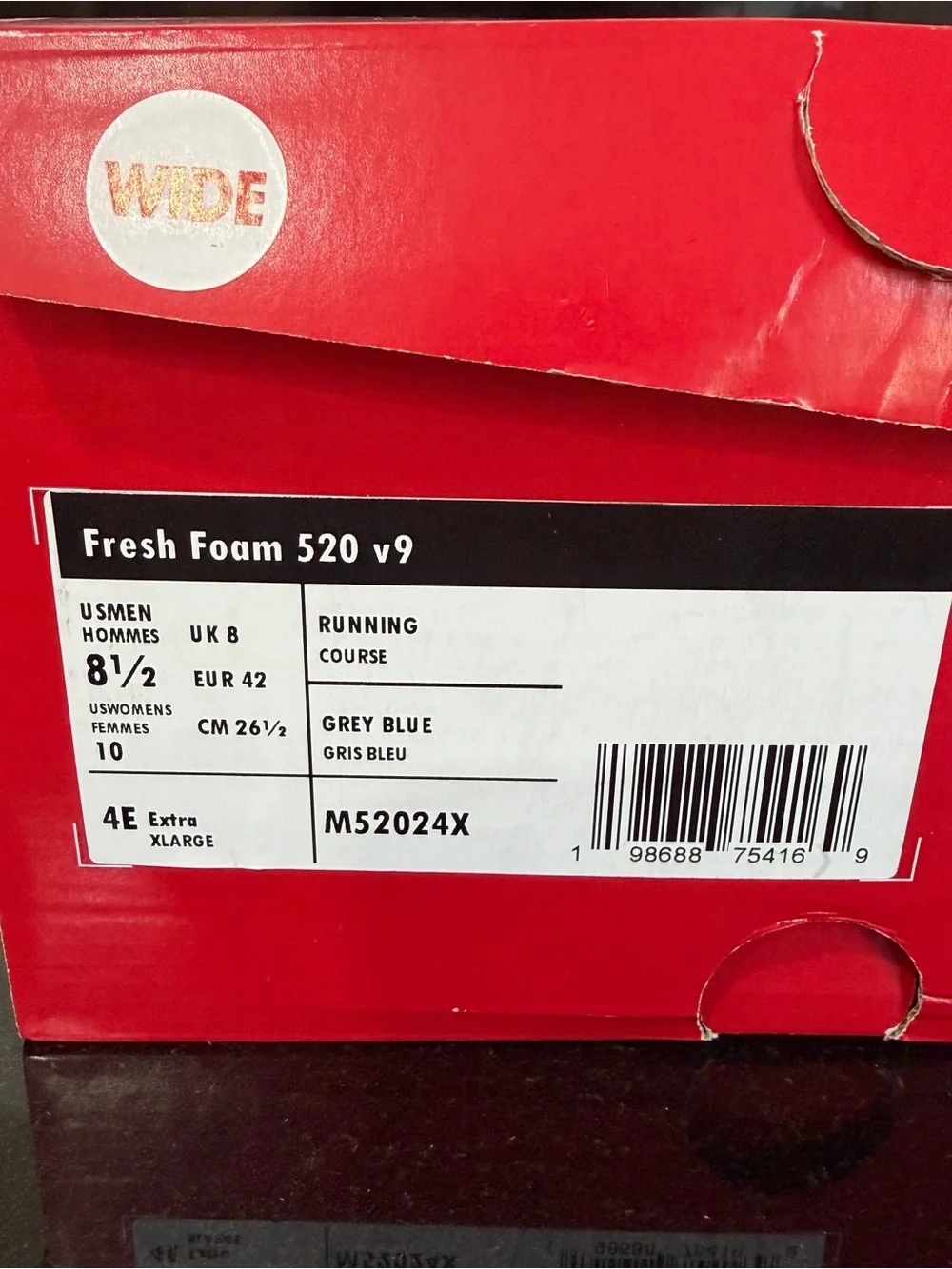 New Balance Fresh Foam 520 v9 4E Wide Running Shoes 8.5